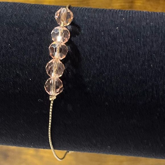 Gold & Pink Beaded Bracelet - Picture 2 of 9